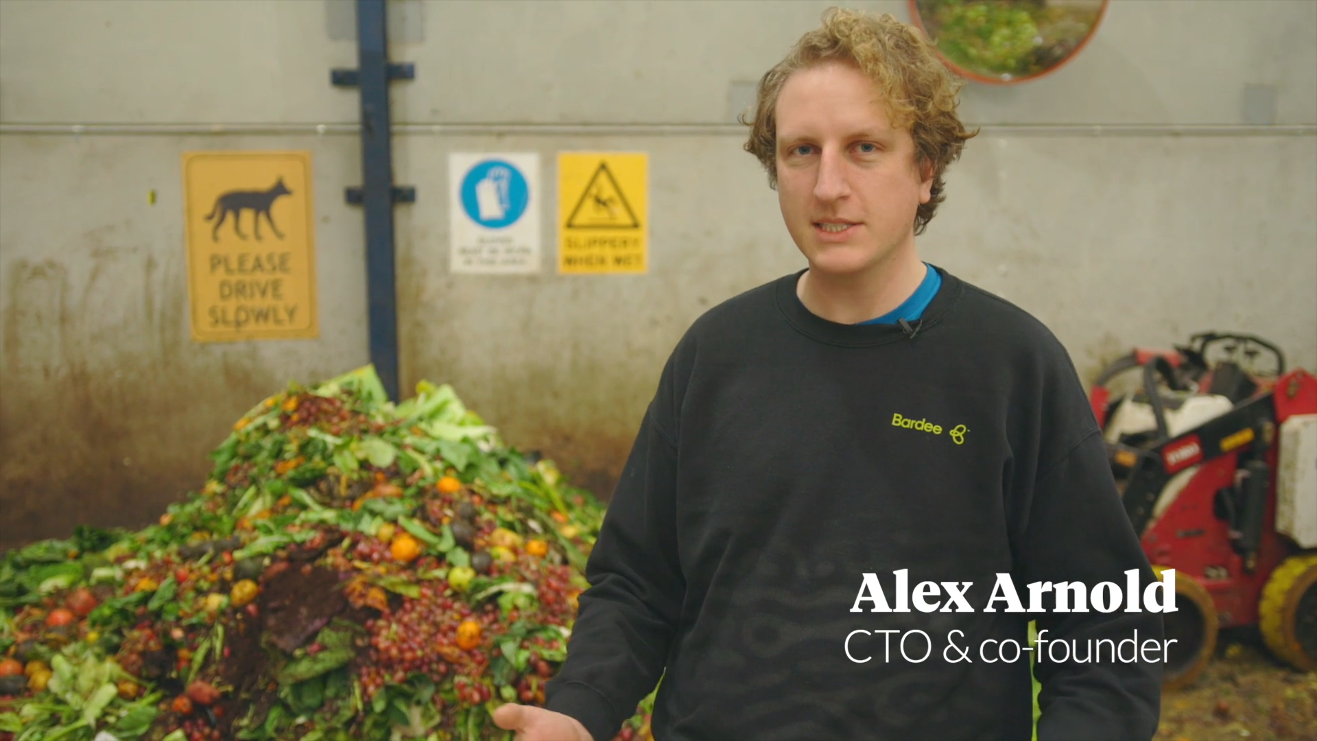 Bardee co-founder Alex Arnold at Bardee's food waste facility.